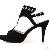 Rivet Decorate Elegant Strappy Sandals Black