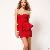 Western Elegant Lotus Pure Collar Off Shoulder Dress Red Black White