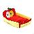 Red Apple Square Pet Bed, Dog Pat