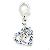 Bling Bling Diamond Heart And Bone Hang-tag Dog Charm