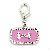 Color Square Pendant With Diamond Bone Dog Pet Charms