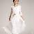 Elegant Lace Hollow Round Collar Long White Dresses