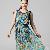 Flower Print Gorgeous Maxi Dresses Blue Yellow