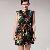 Flower Print Silk Ribbons Decorate Dress