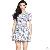 High Waist Short Sleeve Pleat Dress White