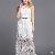 Newly Western Hollow Lace Two Pieces With Belt Elegant Dresses White
