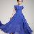 Newly Elegant Lotus Sleeve Long Chiffon Dresses Blue