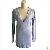 V Neck Ladies Knit Long Sweater With Lurex And Section Dyed Yarn