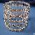 Ke893 Large Stretchy Bracelet, Crystal Silver, Claw