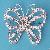Butterfly Brooch, Clear Csytal, Thick Silver, Dbh00016