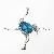 Fashion Brooch, Clear Blue Crystal, Rhodium Plated, Dbh00766