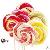 New Product 2013 Custom Wholesale Big Flat Swirl Rainbow Hard Coated Fruity Lollipops Stick Candy