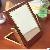 High End Wooden Mirror With Glod Metal Stand