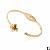 Flower Charm Decorated Closure 18k Rose Gold Coated China Thin Bangle For Girl, Lady And Women