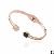 Rose Gold Oval Shaped China Stainless Steel Hollow Bangle With Black Enamel Connector