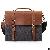 Leather Vintage 15.6 Inch Laptop Messenger Men Canvas Satchel Briefcase College Bag