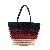 Multi Color Braid Striped Straw Beach Bag