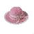 Pink White Lovely Kids Paper Straw Hat With Bow