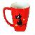 10oz Square Bottom Ceramic Coffee Mugs Horn Cat Mug With Logo Red Stoneware Mug Wholesale