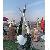 Outdoor Mirrored Swan Abstract Metal Polished Sculpture