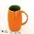 Orange Color Gazed Ceramic Beer Mugs 14oz Fat Coffee Mugs