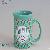 Customized Green Straight Body Ceramic Coffee Mug With Brand Logo