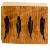 Wooden Metal Wall Hooks 4 Hooks Brown Backboard