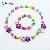 Girls Flower Wood Bracelet Necklace Set