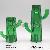 Cactus Design Glass Pillar Candle Holder