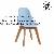 Blue Plastic Dining Chair With Wooden Legs