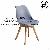 Home Gray Cushion Plastic Wooden Leg Armchair