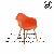 Orange Plastic Armchair With Wooden Legs