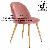 Pink Wooden Leg Velvet Dining Chair