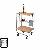 Wooden Board Two Tier Foldable Trolley With Wine Rack
