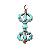 Tibetan Buddhist Turquoise Coral And Sterling Silver Double Dorje Pendant