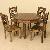 Indian Wooden Round Dining Set With Four Chair Manufacturer, Exporter And Wholesaler India
