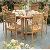 Teak Stacking Chair And Butterfly Round Table 120 Cm