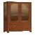 As-007. Cabinet 2 Glass Doors 3 Drawers Vitrine Expose Modern, Minimalist Mahogany Furniture