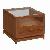 Y-031 Minimalist Rectangular Center Table With Glass On Top Mahogany Teak Indoor Furniture