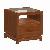 Y-032 Center Square Table 50 Cm With Glass On Top 2 Drawers Mahogany Teak Furniture