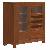 Mahogany Teak Minibar Larder 2 Drawers 2 Glass Doors Minimalist Modern Style Furniture