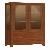 Mahogany Teak Vitrine Exposed 2 Glass Doors 3 Drawers Cabinet Armoire Furniture