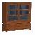 Cabinet Vitrine Larder 2 Sliding Glass Door 3 Drawers Mahogany Minimalist Indoor Furniture