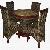 Round Water Hyacinth Rattan Dining Set