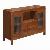 Meuble Tv Stand Cabinet 3 Drawers 2 Glass Doors Minimalist Mahogany Teak Indoor Furniture
