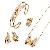 Sell Fashion Jewelry 18k Gold Plating Brass Jewelry Set, Cz Ring, Earring, Semi-precious Stone