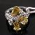Sell Rhodium Plated Brass 925 Silver Natural Citrine Ring, Cz Fashion Jewelry, Silver Garnet Ring
