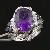 Sell Rhodium Plated Sterling Silver Natural Amethyst Ring, Moonstone Bracelet, Ring, Earring