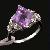 Sell Rhodium Plated Sterling Silver Natural Amethyst Ring, Tourmaline / Moonstone Bracelet, Ring, Ea