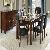 Rectangular Leather Dining Set Chair And Table Mahogany Teak Indoor Furniture